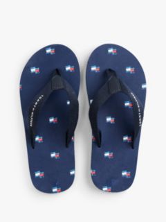 Logo Webbing Strap Flip-Flops — Blue 3