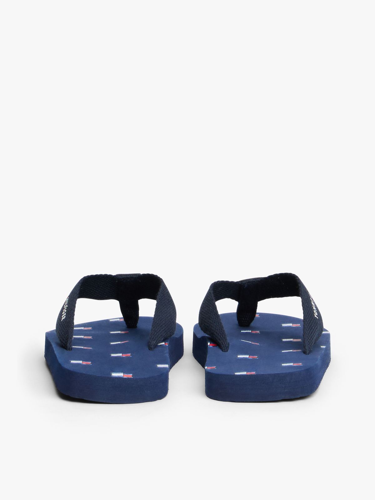 Logo Webbing Strap Flip-Flops — Blue