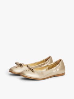 TH Monogram Bow Ballerinas — Gold 2