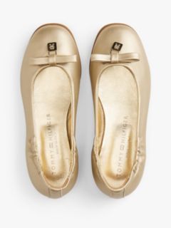 TH Monogram Bow Ballerinas — Gold 3