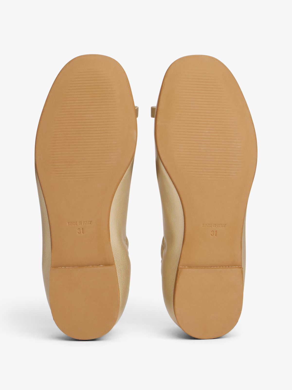 TH Monogram Bow Ballerinas — Gold