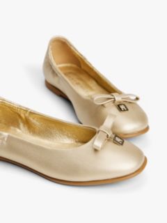 TH Monogram Bow Ballerinas — Gold 6