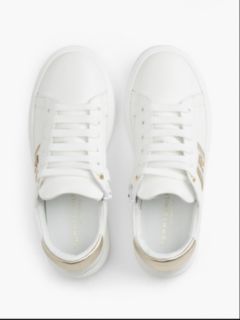 TH Monogram Glitter Platform Trainers — White 3