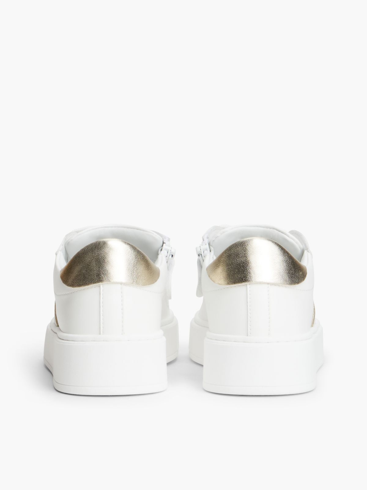 TH Monogram Glitter Platform Trainers — White