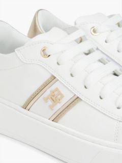 TH Monogram Glitter Platform Trainers — White 6