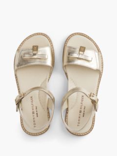 TH Monogram Metallic Leather Sandals — Gold 3