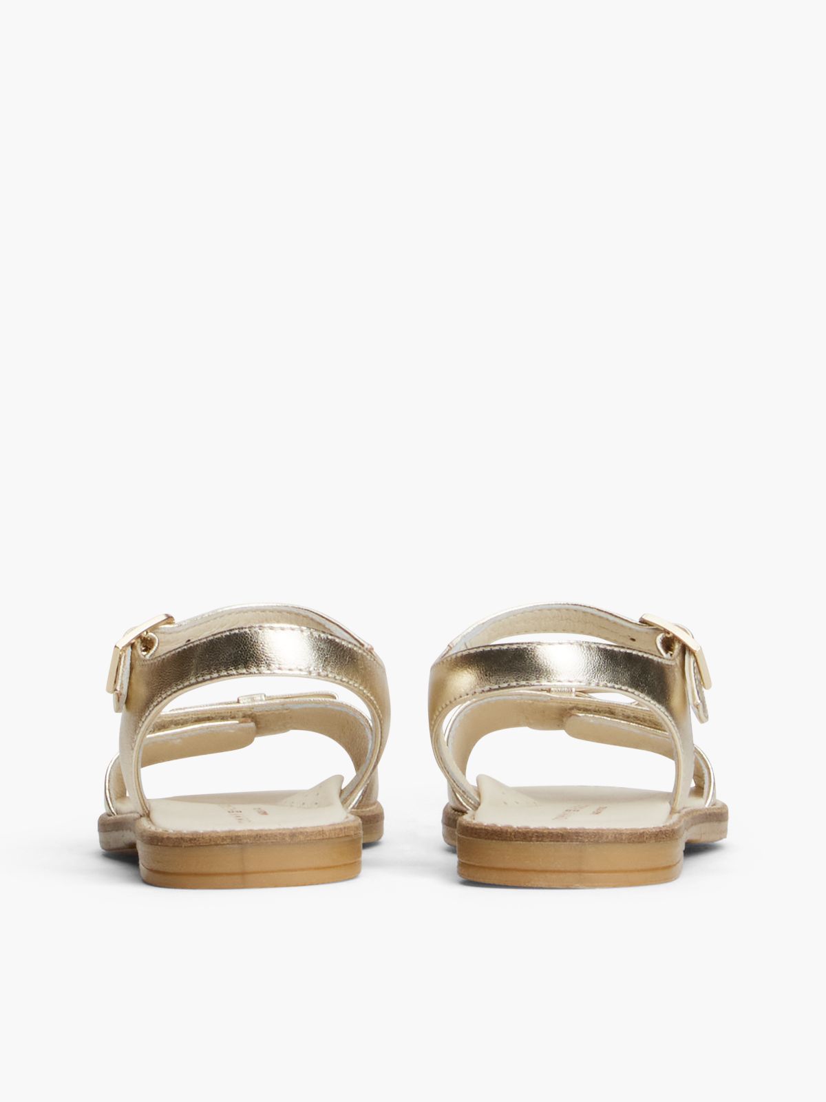 TH Monogram Metallic Leather Sandals — Gold