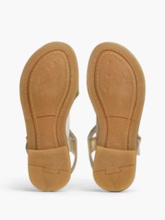 TH Monogram Metallic Leather Sandals — Gold 5