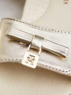 TH Monogram Metallic Leather Sandals — Gold 6