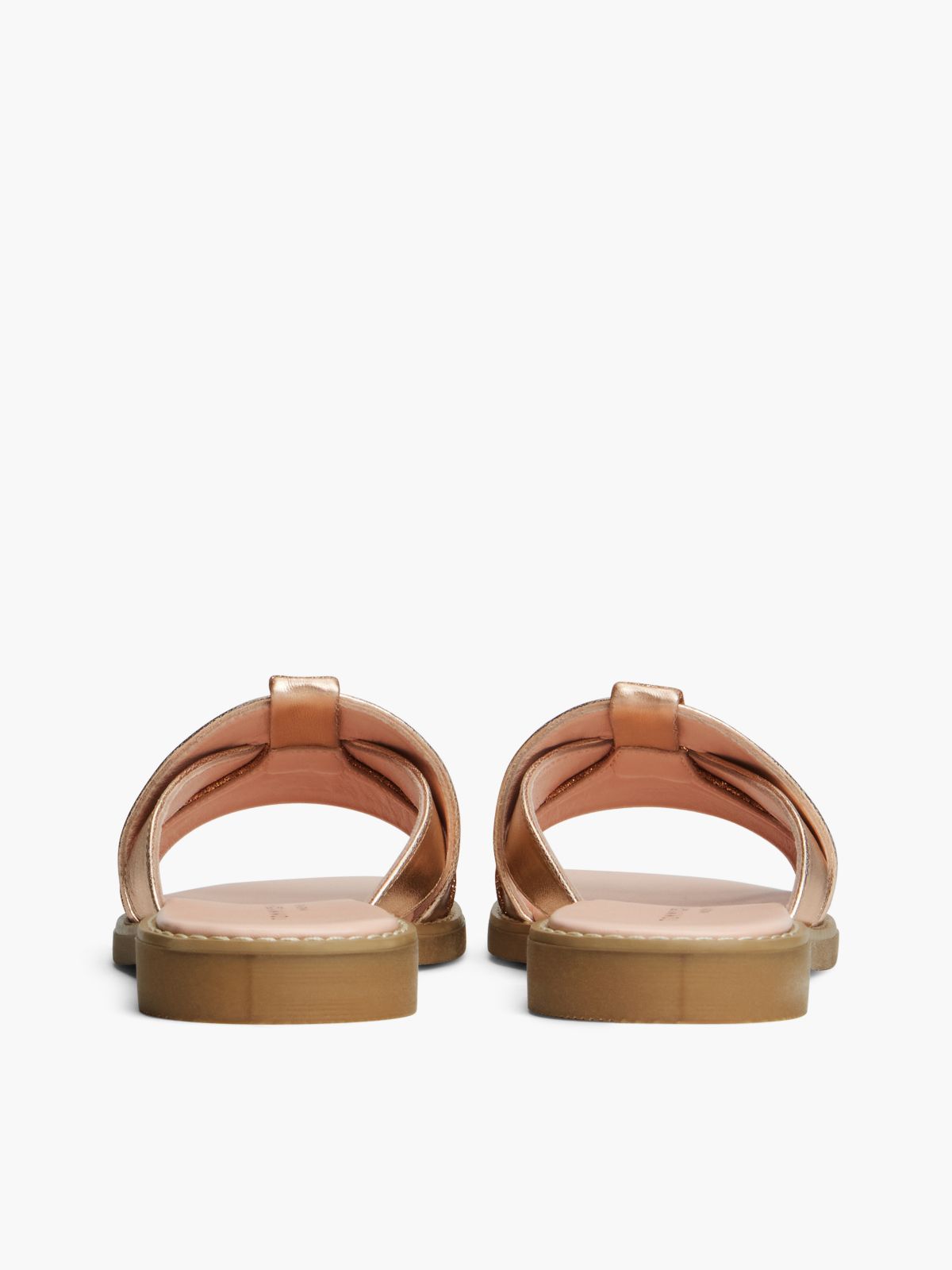 Metallic Glitter Mules — Pink