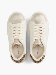 Leopard Print Heel Metallic Trainers — Gold 3