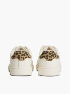 Leopard Print Heel Metallic Trainers — Gold 4