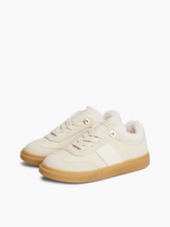 Teddy Lined Lace-Up Trainers — Beige 2