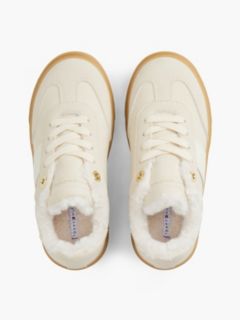 Teddy Lined Lace-Up Trainers — Beige 3