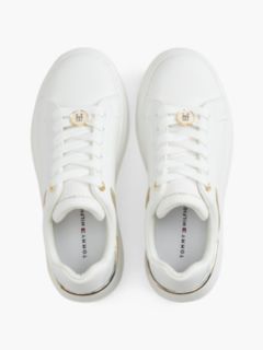 TH Monogram Charm Lace-Up Trainers — White 3
