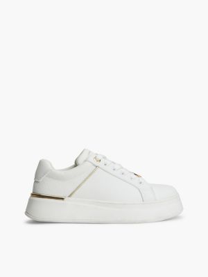 white th monogram charm lace-up trainers for girls tommy hilfiger