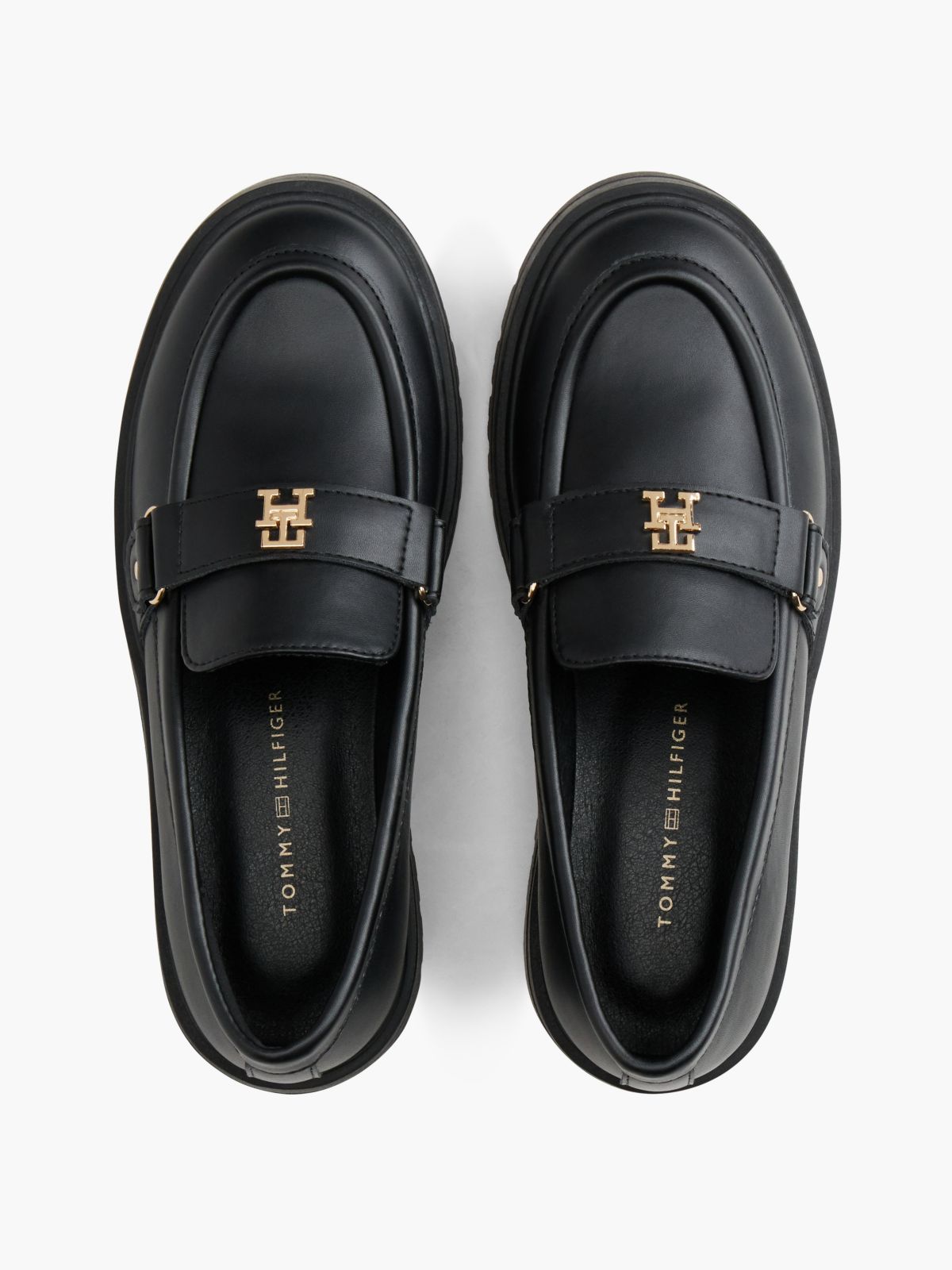 TH Monogram Cleat Loafers — Black