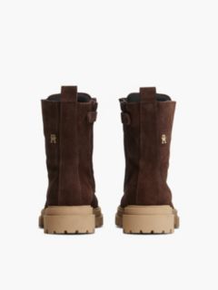 Suede TH Monogram Cleat Lace-Up Boots — Brown 4