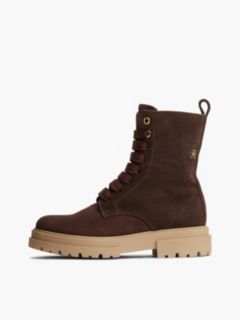 Suede TH Monogram Cleat Lace-Up Boots — Brown 7