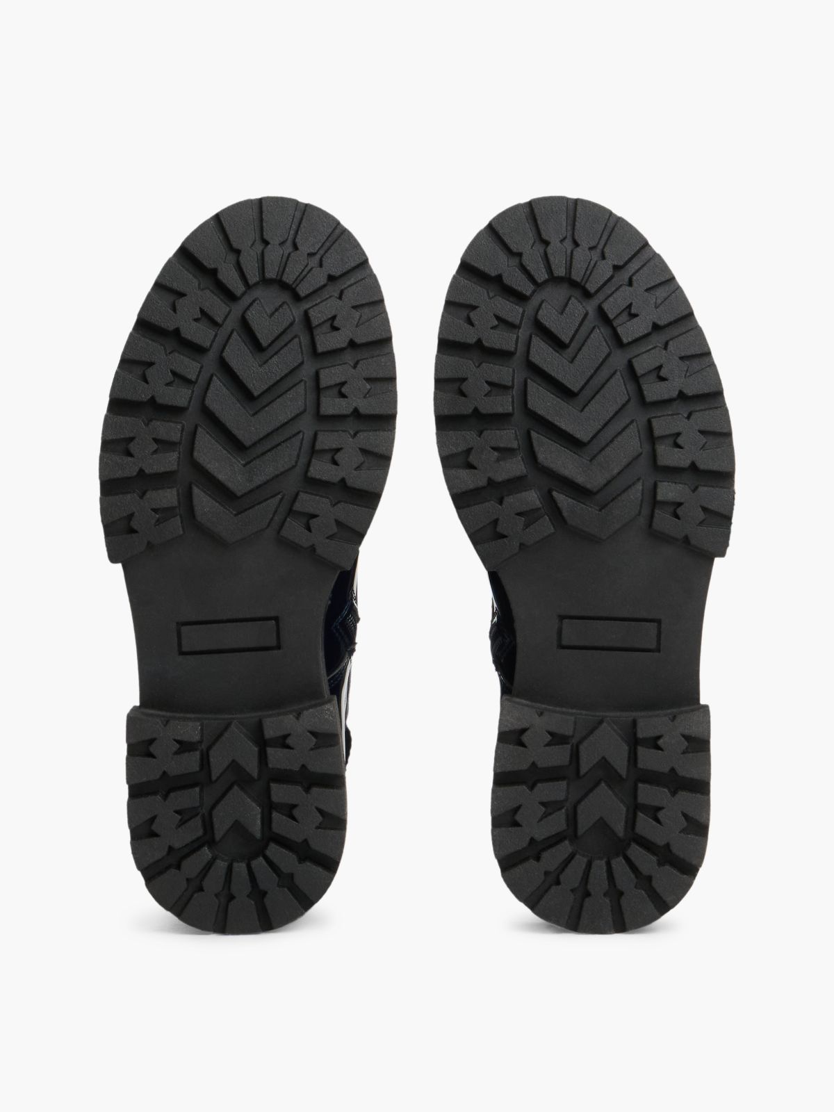 Patent Cleat Lace-Up Boots — Blue
