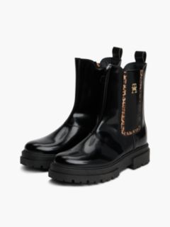 TH Monogram Brushed Cleat Lace-Up Boots — Black 2