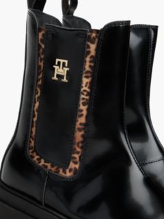 TH Monogram Brushed Cleat Lace-Up Boots — Black 6