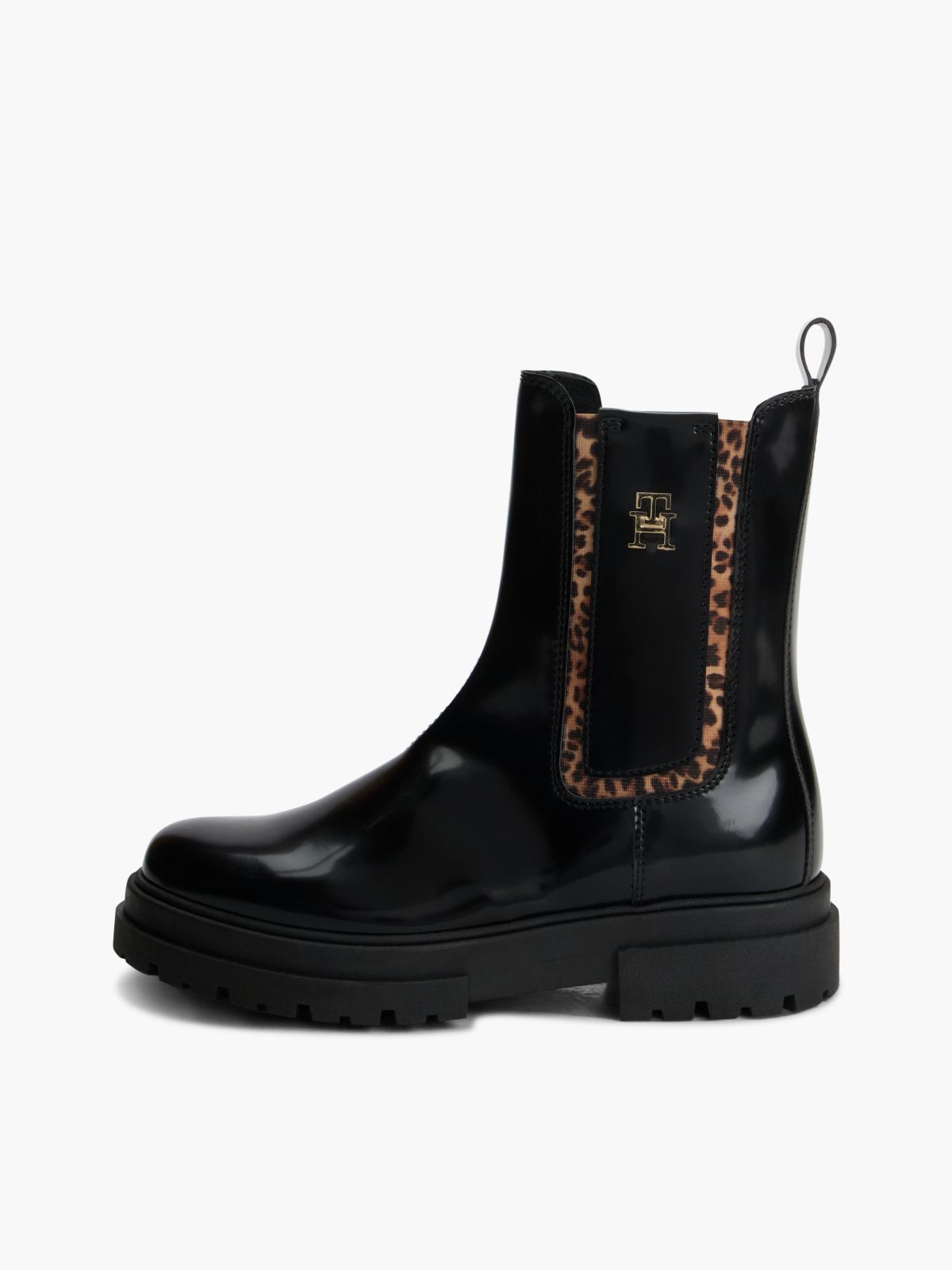 TH Monogram Brushed Cleat Lace-Up Boots — Black