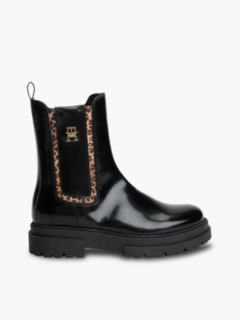 TH Monogram Brushed Cleat Lace-Up Boots — Black 1