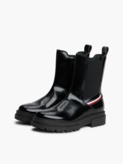 Brushed Global Stripe Cleat Chelsea Boots — Black 2
