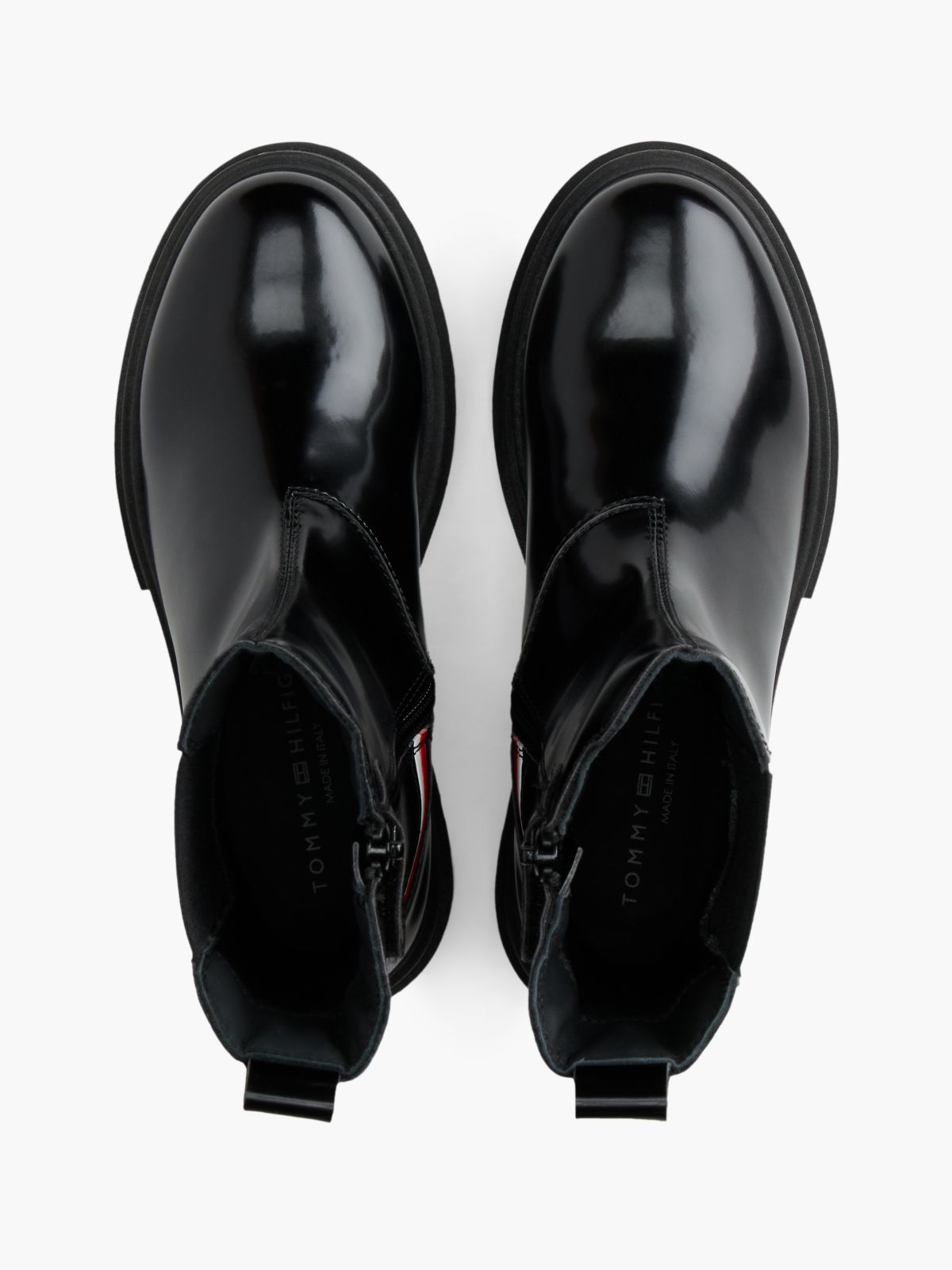 Brushed Global Stripe Cleat Chelsea Boots — Black