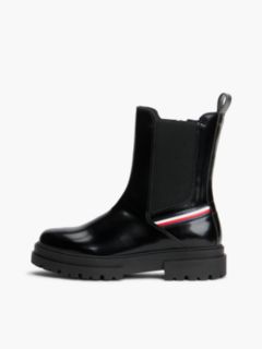 Brushed Global Stripe Cleat Chelsea Boots — Black 7