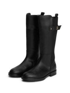Leather Knee-High Boots — Black 2