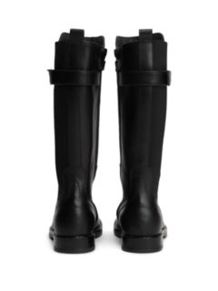 Leather Knee-High Boots — Black 4