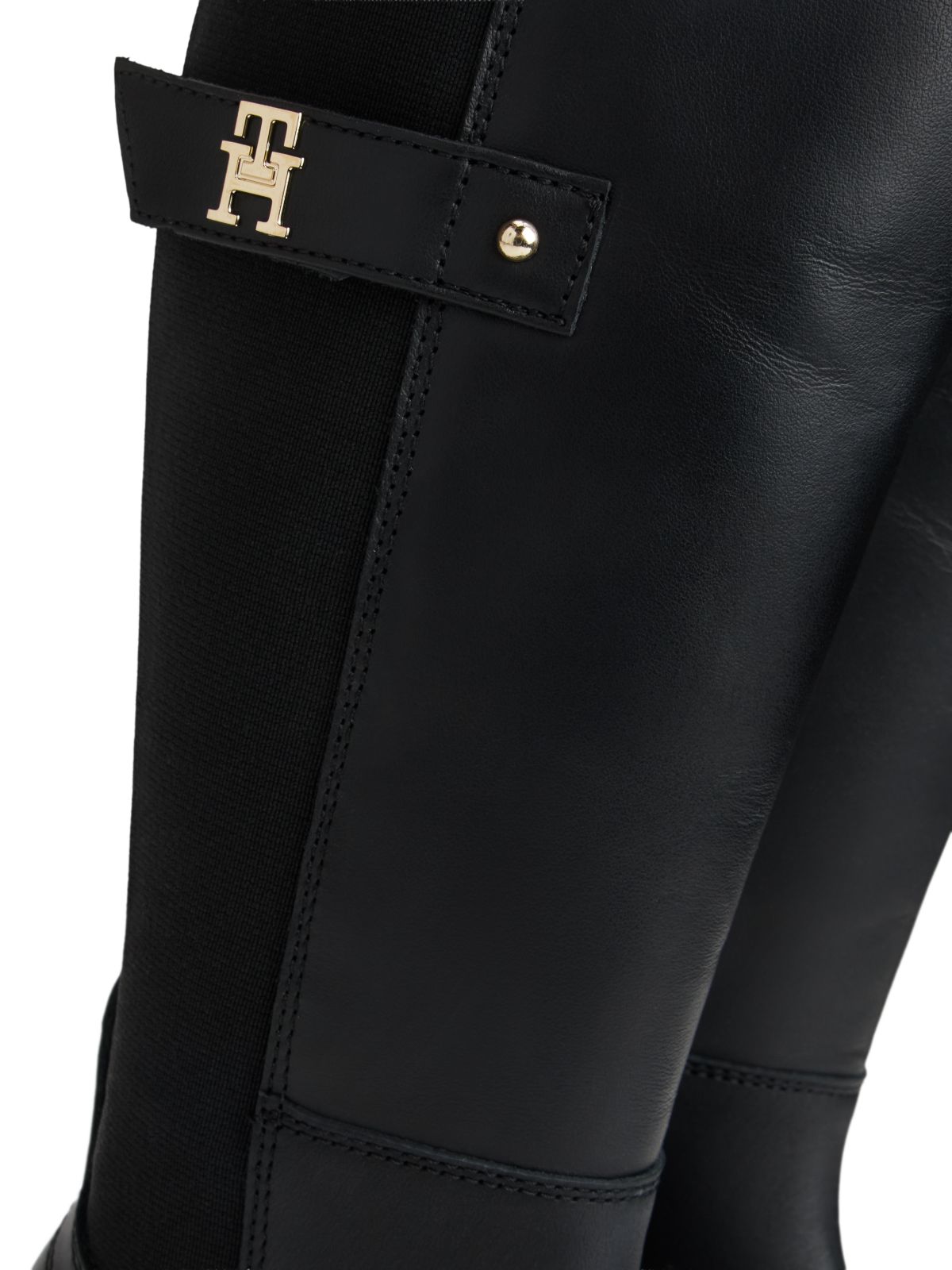 Leather Knee-High Boots — Black