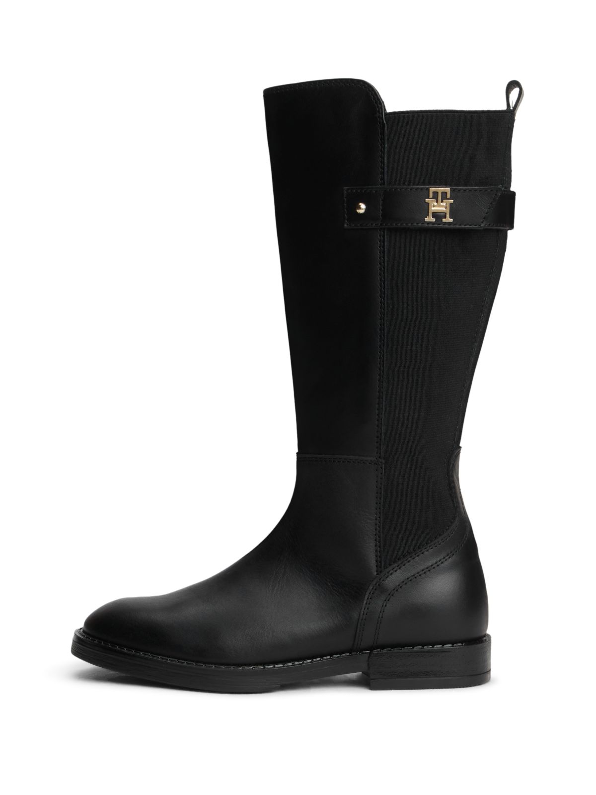 Leather Knee-High Boots — Black