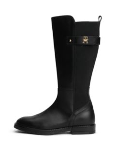 Leather Knee-High Boots — Black 7