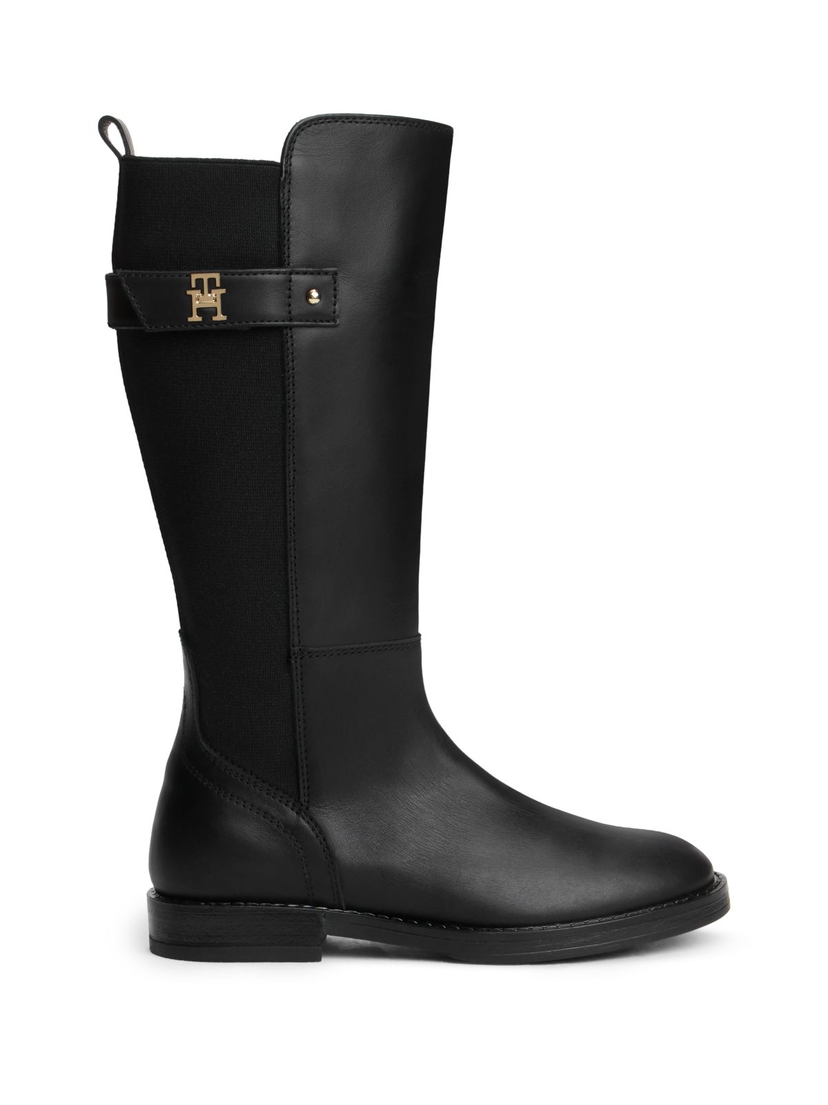 Leather Knee-High Boots — Black