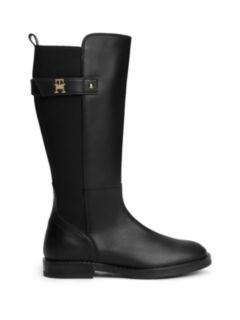 Leather Knee-High Boots — Black 1