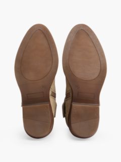 Suede Topstitch Flag Metallic Cowboy Boots — Brown 5