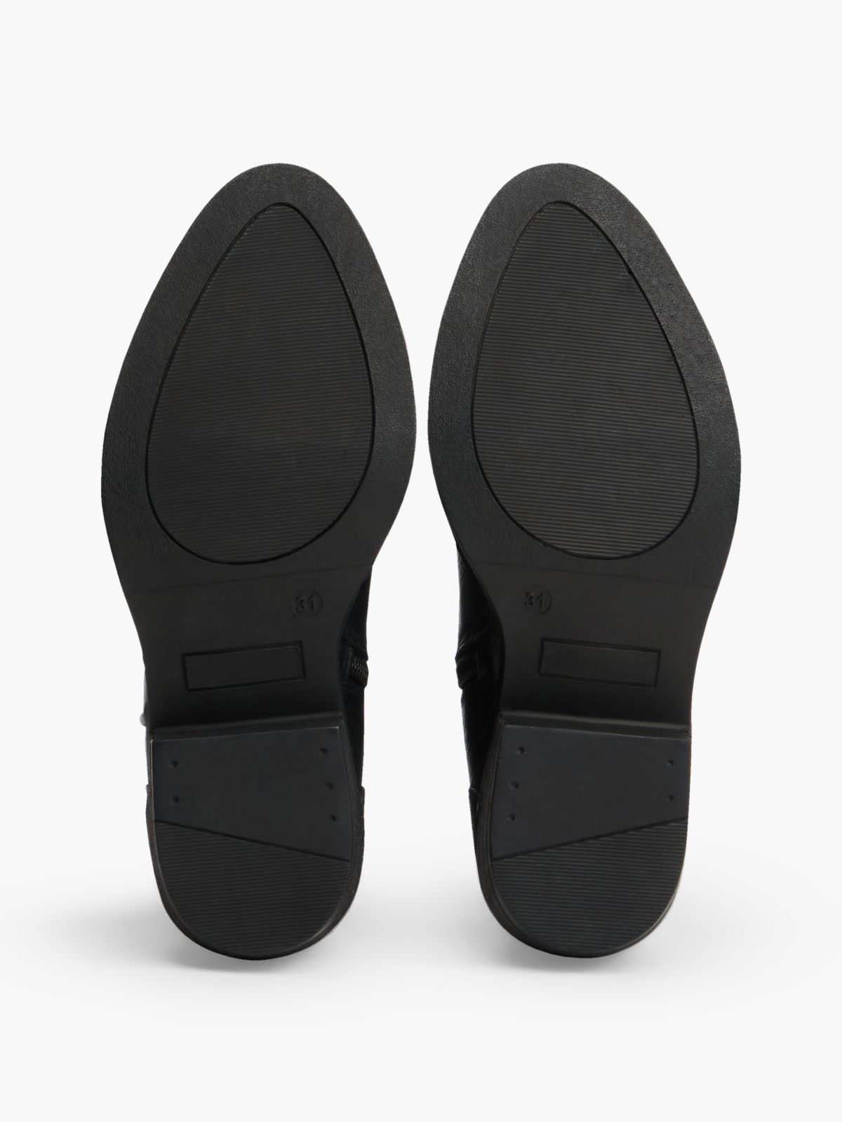 Leather Topstitch Flag Western Boots — Black