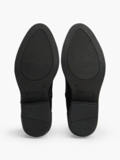 Leather Topstitch Flag Western Boots — Black 5