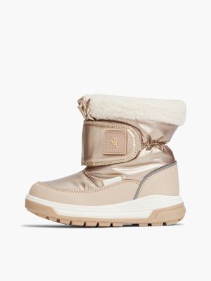 rosa wasserdichter profil-stiefel mit warmem futter für mädchen - tommy hilfiger