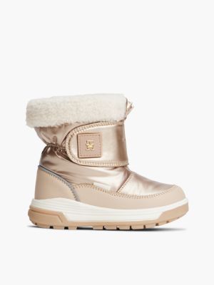 pink wasserdichter profil-stiefel mit warmem futter für mädchen - tommy hilfiger