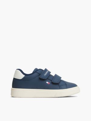 baskets à scratch et logo blue pour enfants genre inclusif tommy hilfiger