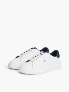 Flag Logo Lace-Up Trainers — White 2