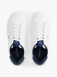 Flag Logo Lace-Up Trainers — White 3