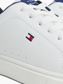 Flag Logo Lace-Up Trainers — White 6