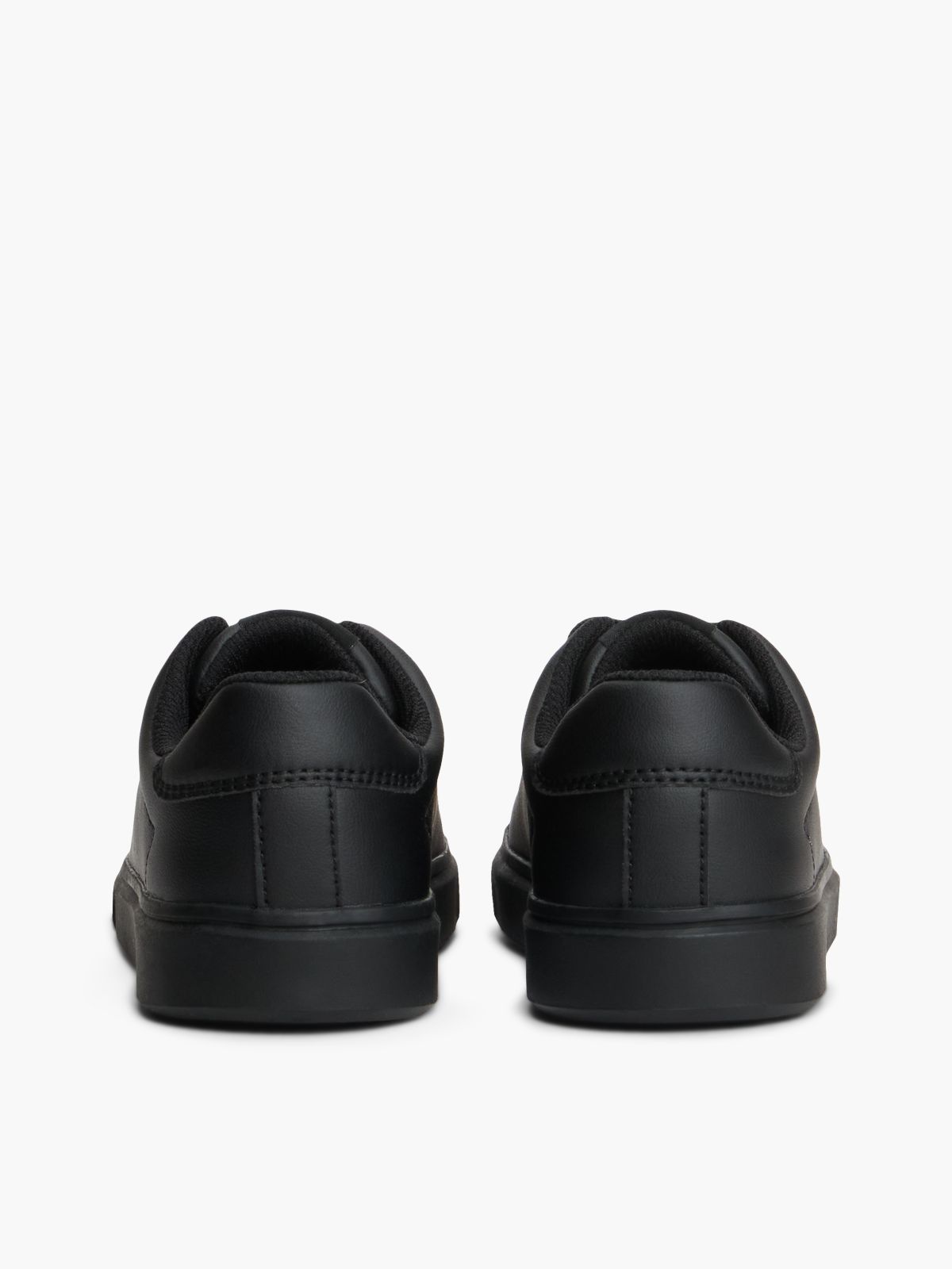 Flag Logo Lace-Up Trainers — Black