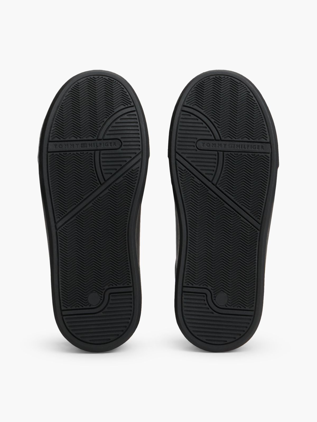 Flag Logo Lace-Up Trainers — Black