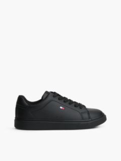 Flag Logo Lace-Up Trainers — Black 1